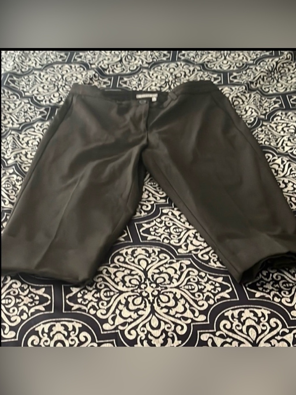 Black Faux Leather Cropped shorts